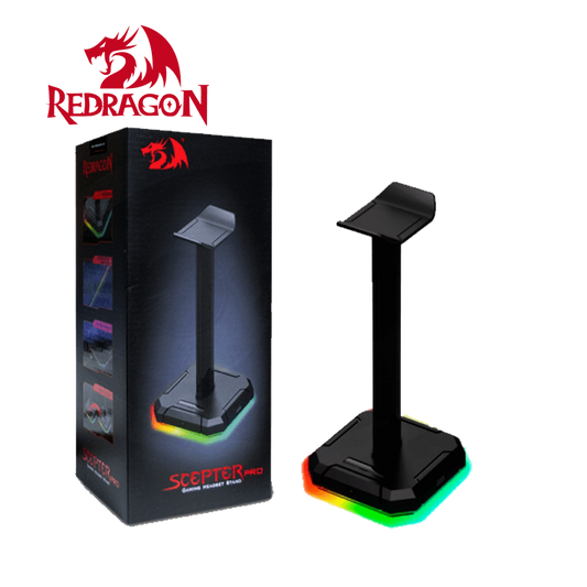 Redragon HA300 Scepter Pro Headset Stand RGB Backlit Gaming Headphone Stand with Supporting Bar STAND Gamers Point 11.000 