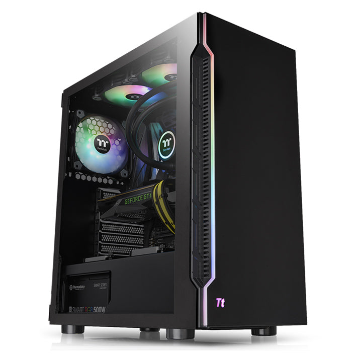 Thermaltake H200 TG RGB gaming PC case — Black