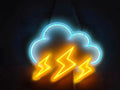 Thunderstorm Neon Sign with Lightning & Clouds – Gamers Point Bahrain