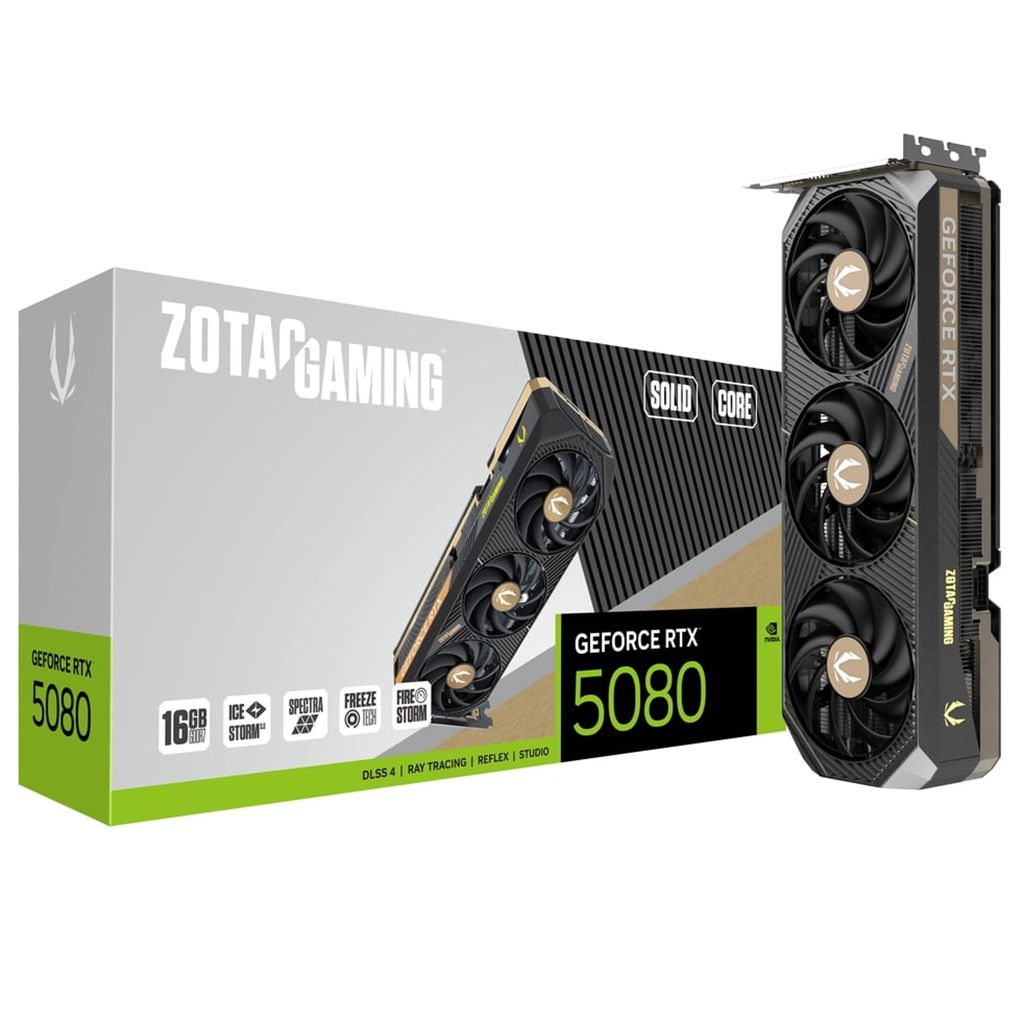 ZOTAC GAMING GeForce RTX 5080 SOLID CORE 16GB GDDR7 Black - Gamers Point Bahrain