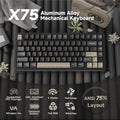 Attack Shark X75 RGB Crystal Switch CNC Aluminum Wireless Mechanical Keyboard Black