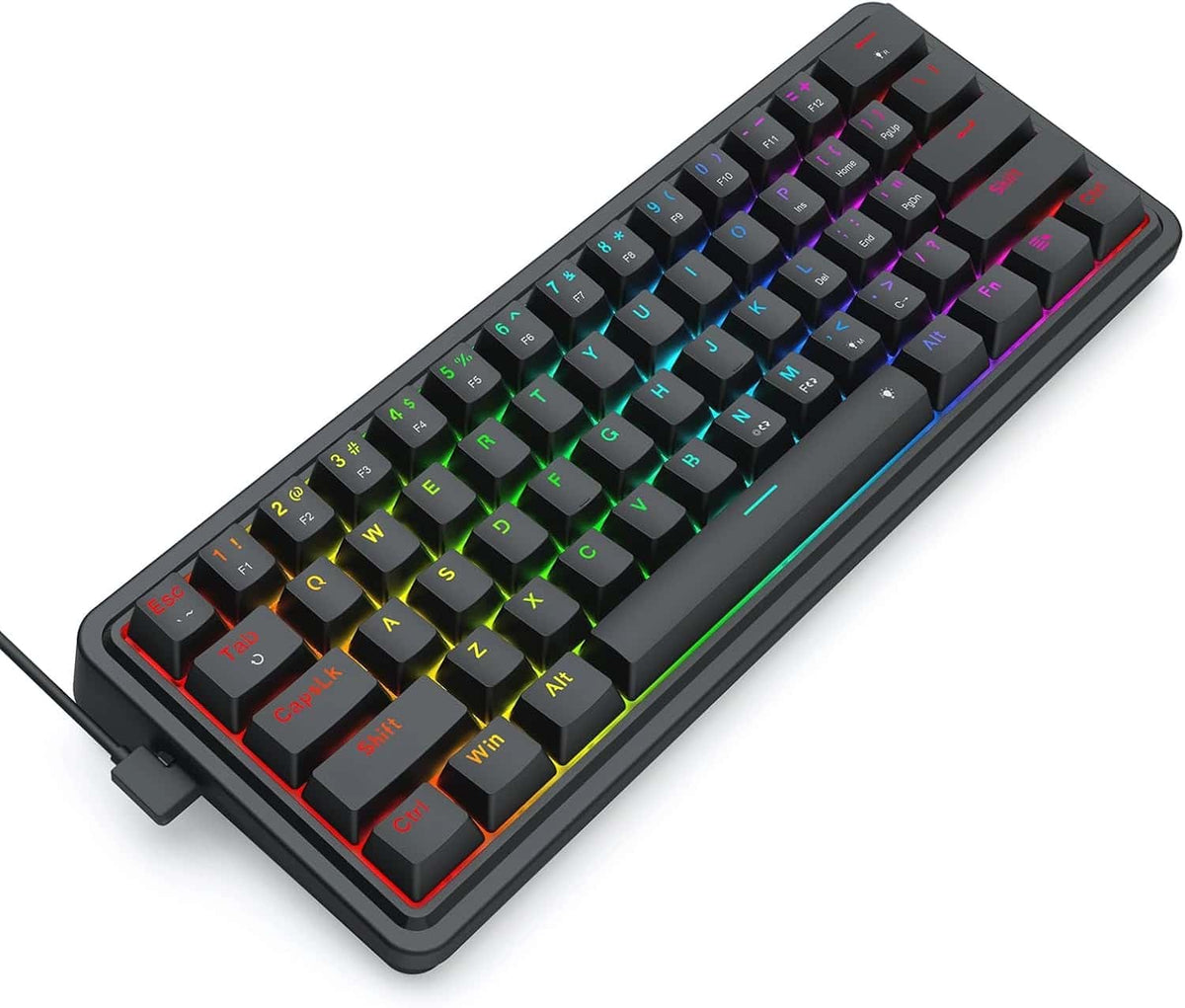 Redragon IRONGUARD K722-RGB Mini 61-Key Gaming Keyboard Black
