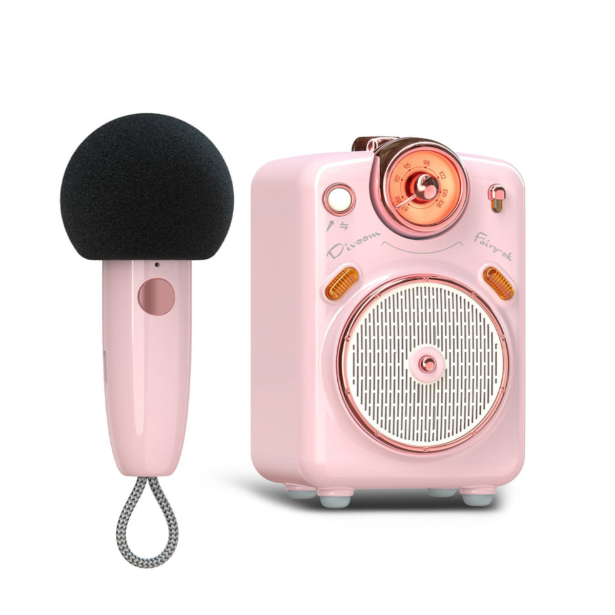 Divoom Fairy OK Portable Bluetooth Karaoke Speaker Pink