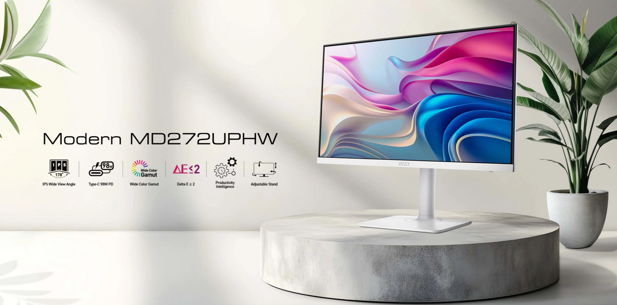 MSI Modern MD272UPHW 27-inch 4K UHD IPS USB-C Monitor White