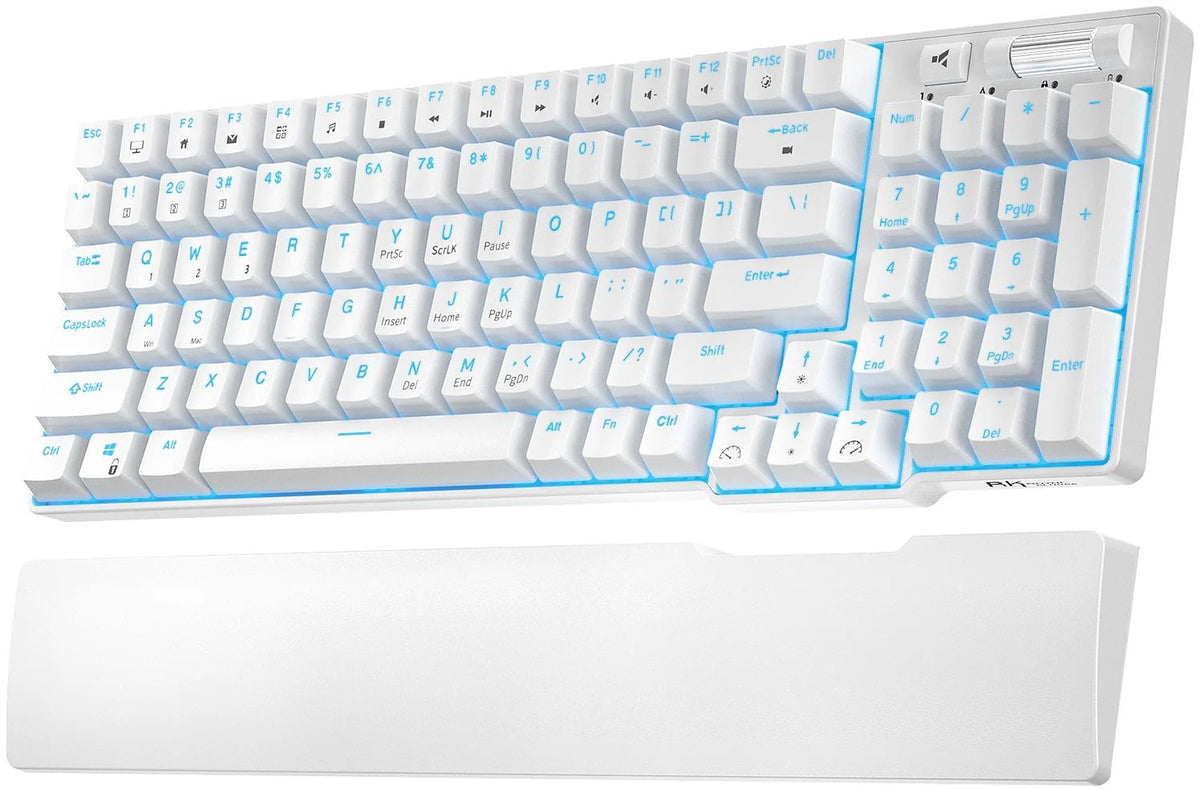 Royal Kludge RK96 Wireless Mechanical Keyboard Blue Switch White