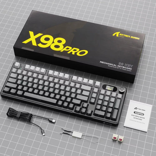 Attack Shark X98 Pro Strawberry Switch Wireless Mechanical Keyboard Black