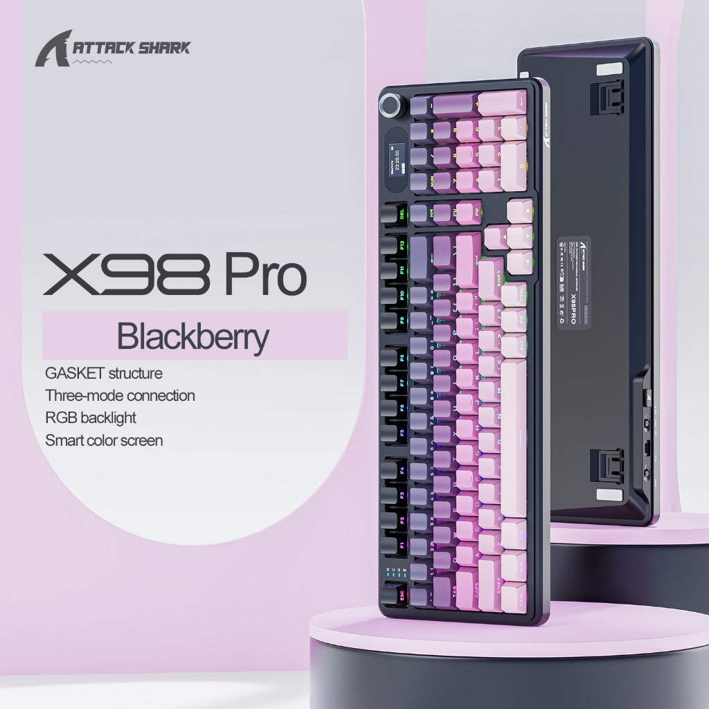 Attack Shark X98 Pro Strawberry Switch Wireless Mechanical Keyboard Blackberry