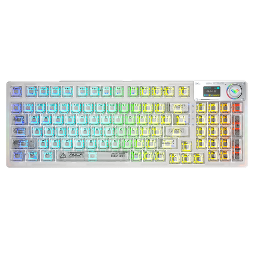 AULA F98 Pro V3 Wireless Mechanical Keyboard White Transparent