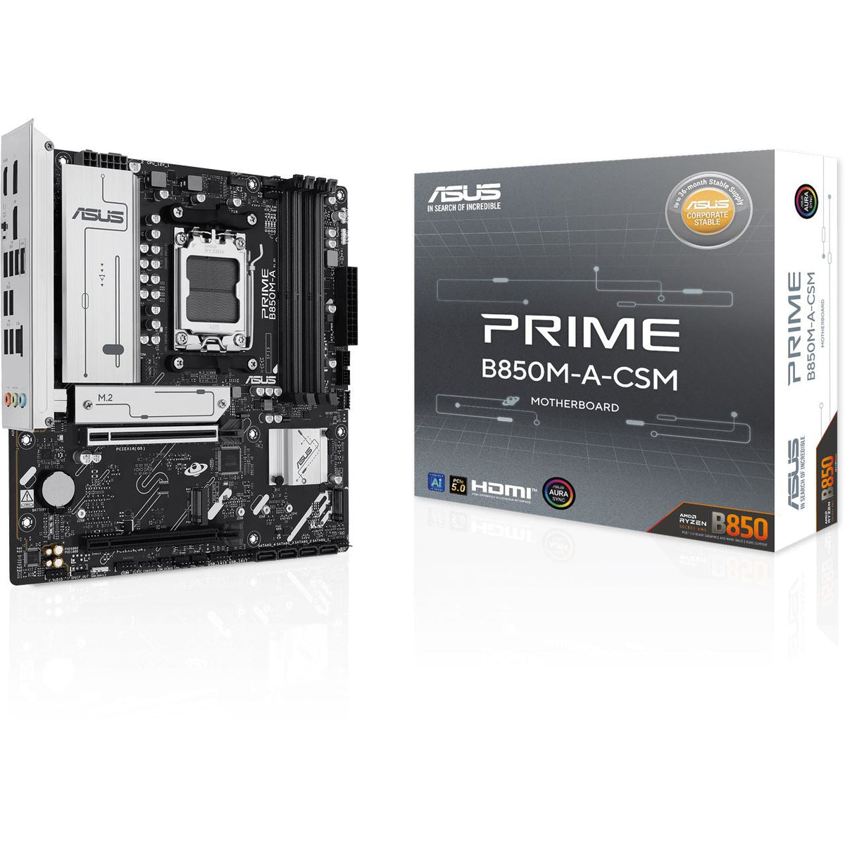 ASUS PRIME B850M-A-CSM AMD B850 AM5 Micro-ATX Motherboard