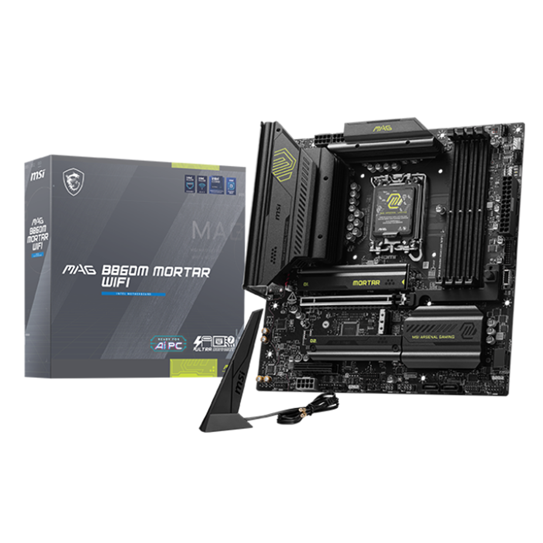 MSI MAG B860M MORTAR WIFI Intel B860 LGA1851 Micro-ATX Motherboard
