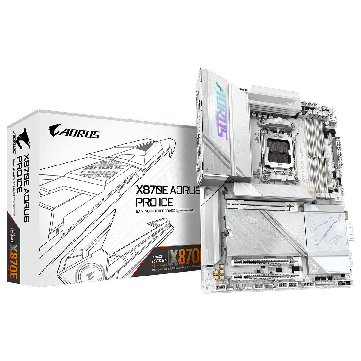 Gigabyte X870E AORUS PRO ICE AM5 DDR5 ATX Motherboard White