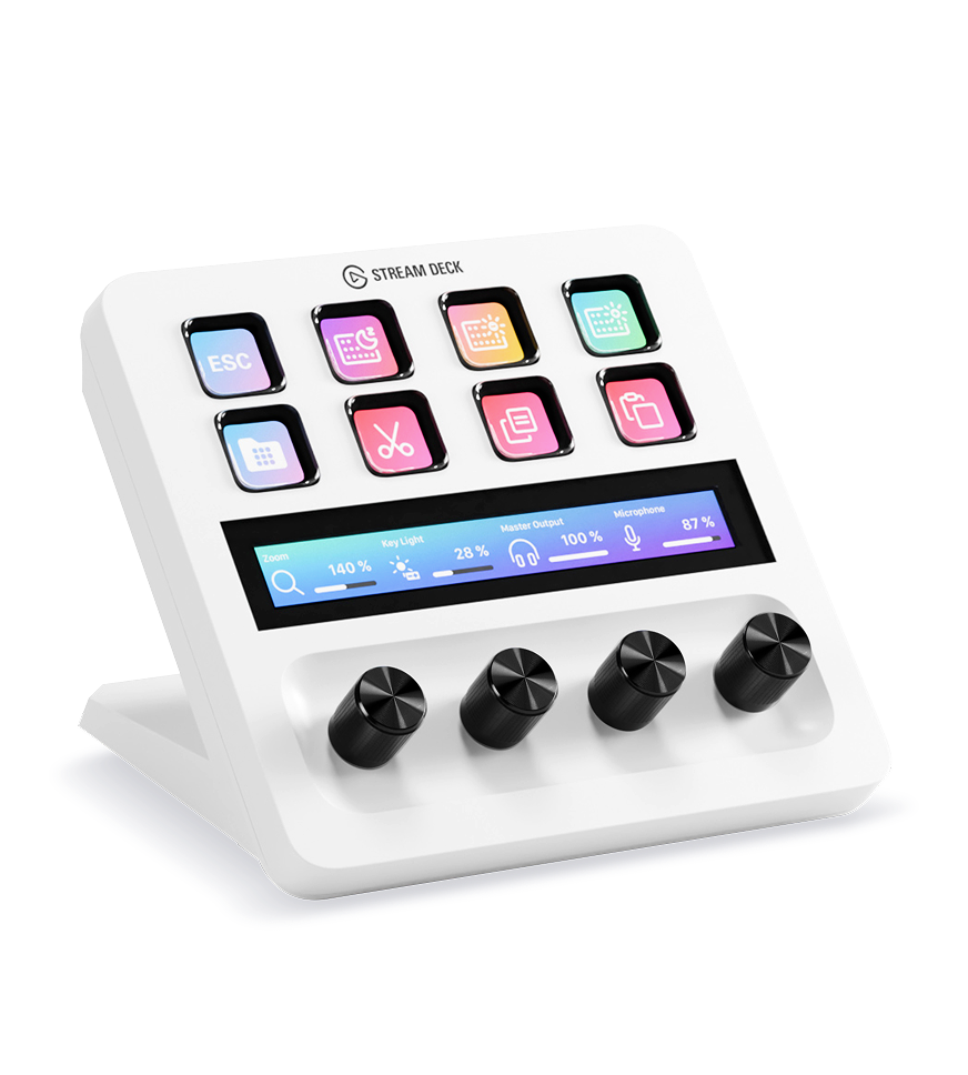 Elgato Stream Deck Plus Audio Mixer Production Controller White