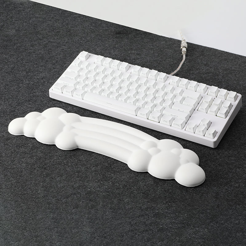 Keyboard Cloud Wrist Rest Memory Foam with Non-Slip Base - White