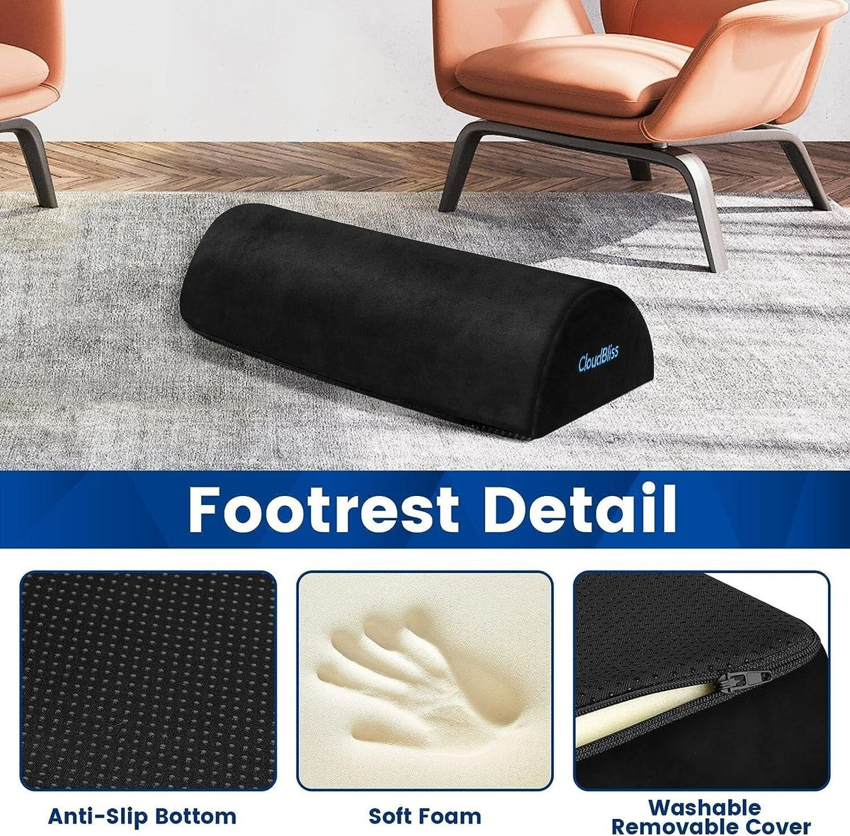Soft Foam Footrest - Black