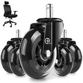 Heavy-Duty Silent PU Chair Caster Wheels - Set of 5