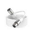 XLR 3-Pin Male to Female Cable - White - 2 Meter