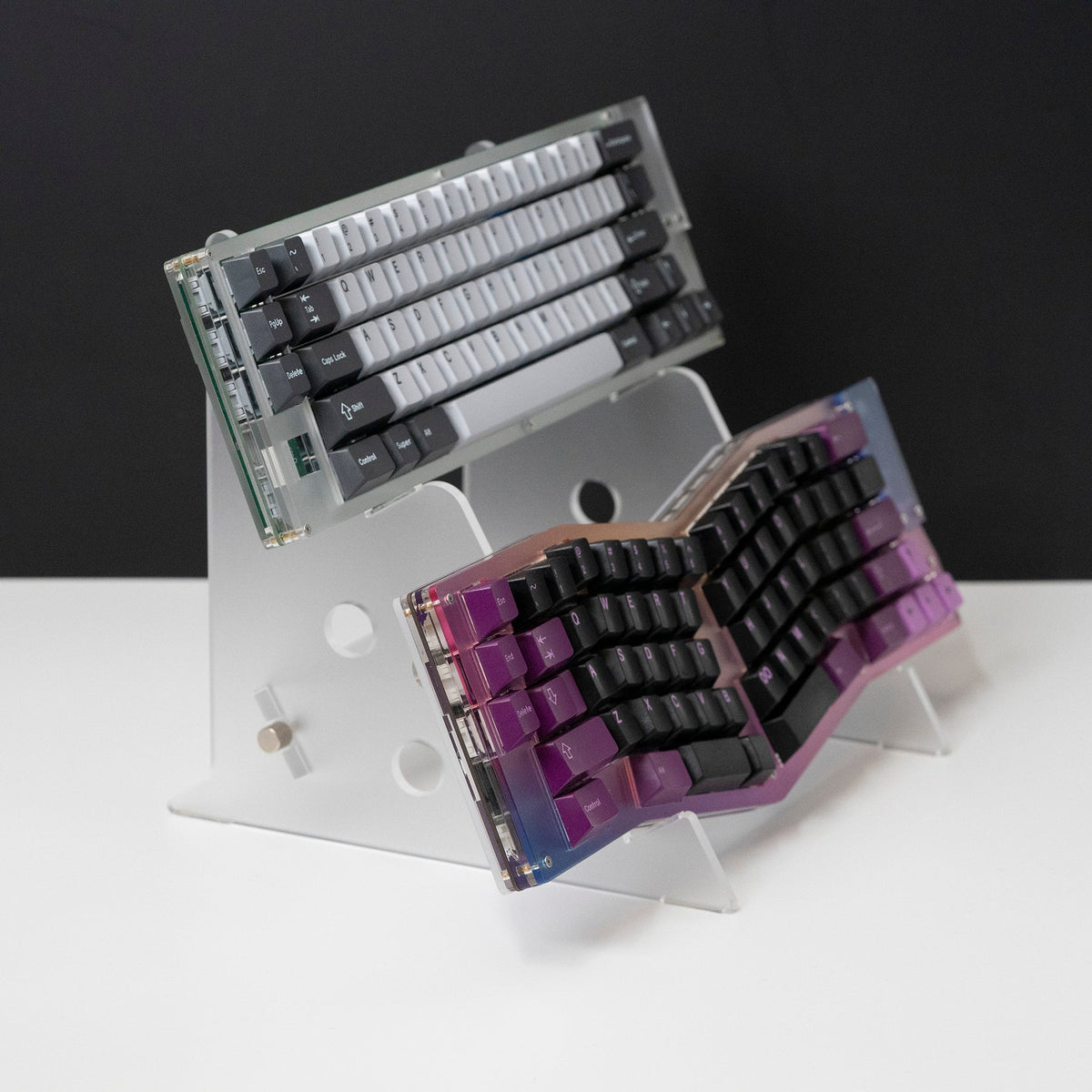 Acrylic Keyboard Display and Storage Stand - 2 Keyboards