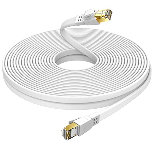 Cat8 Ethernet Flat Cable White - 15m