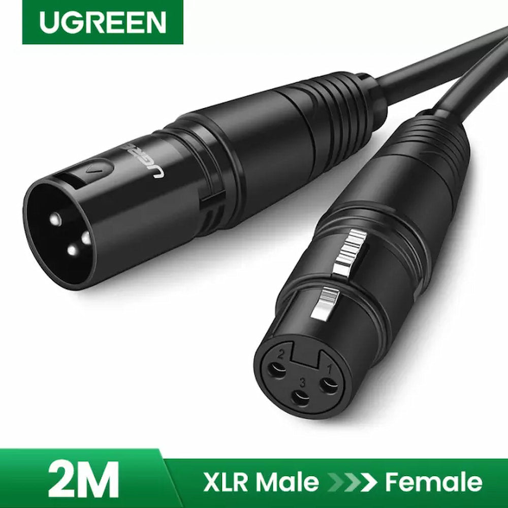 XLR 3-Pin Male to Female Cable - 2m