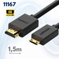 4K Mini HDMI to HDMI 1.5m Cable - Black