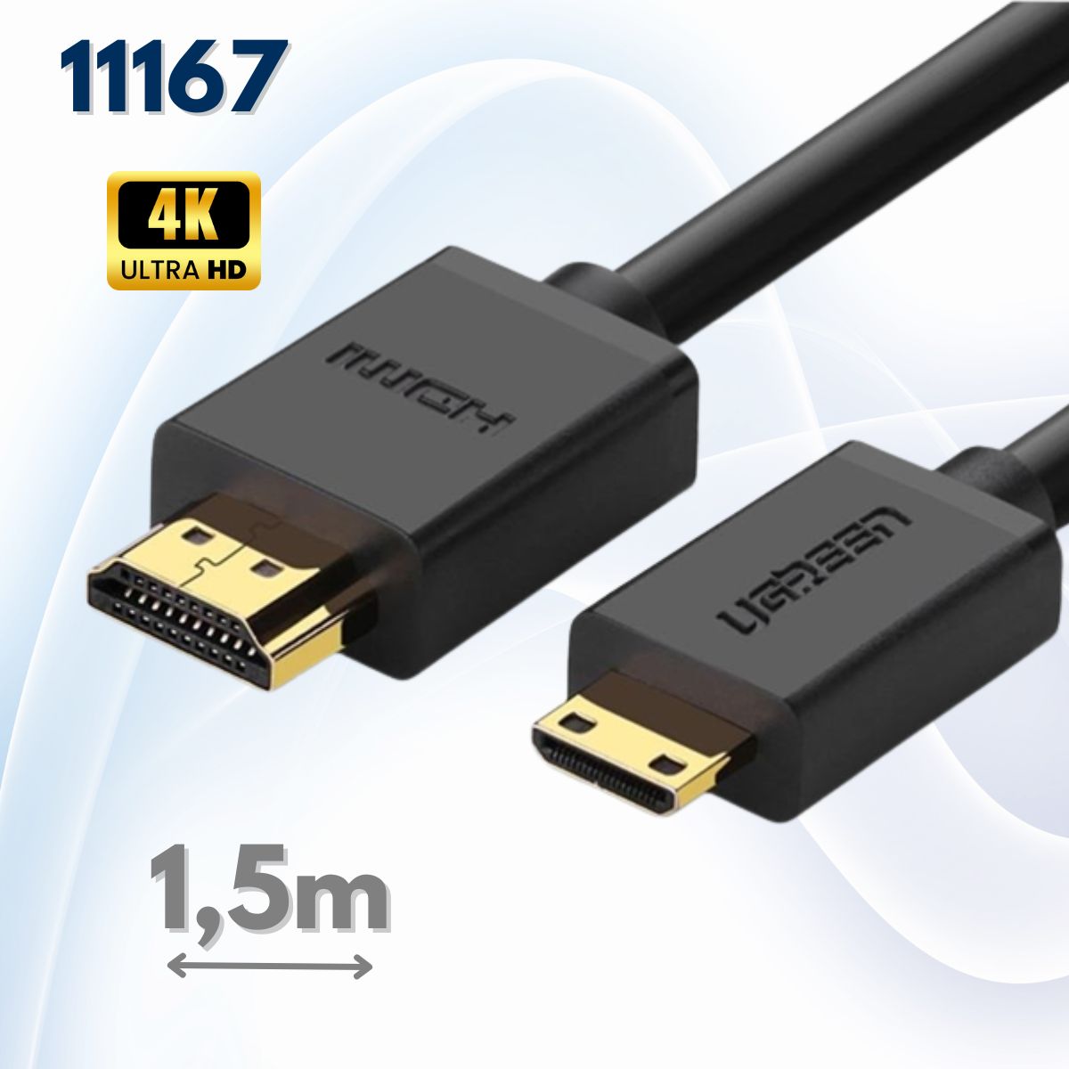 4K Mini HDMI to HDMI 1.5m Cable - Black