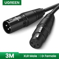 XLR 3-Pin Male to Female Cable - 3m
