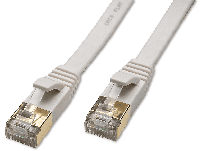 Cat8 Ethernet Flat Cable White - 1m