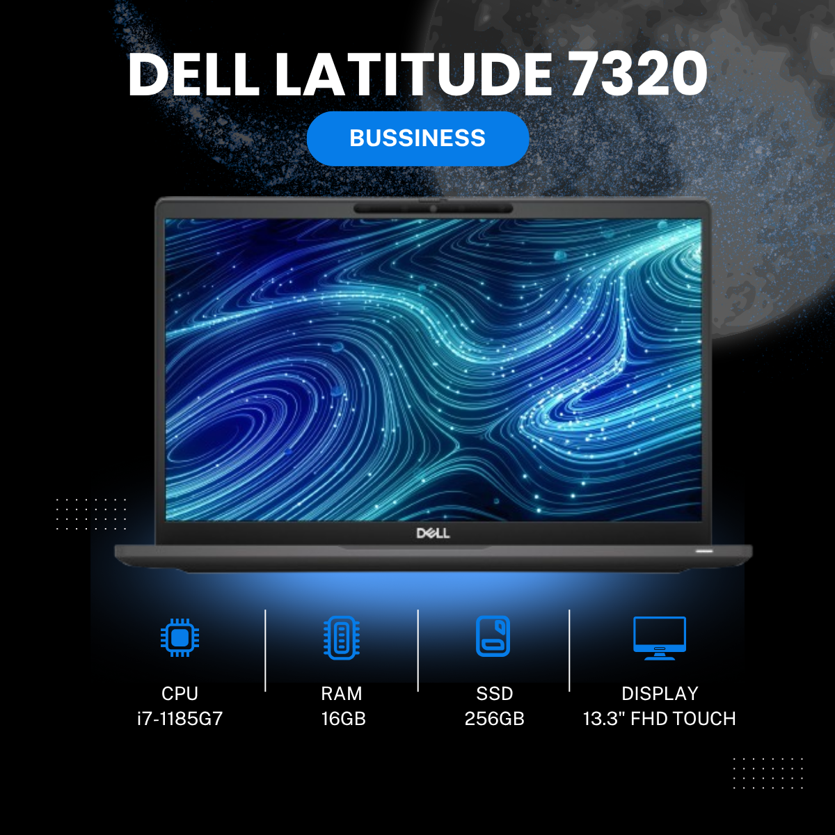 Dell Latitude 7320 13.3" Core i7 11th Gen 16GB RAM 256GB SSD Refurbished Laptop, supplier model photo 2