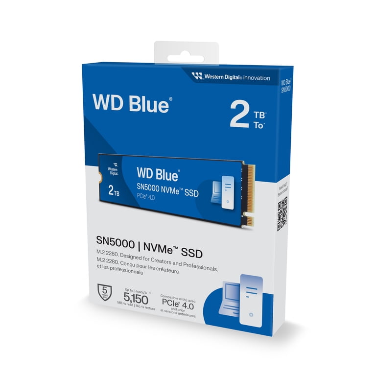 Western Digital WD Blue SN5000 2TB PCIe Gen4 NVMe M.2 SSD – WDS200T4B0E