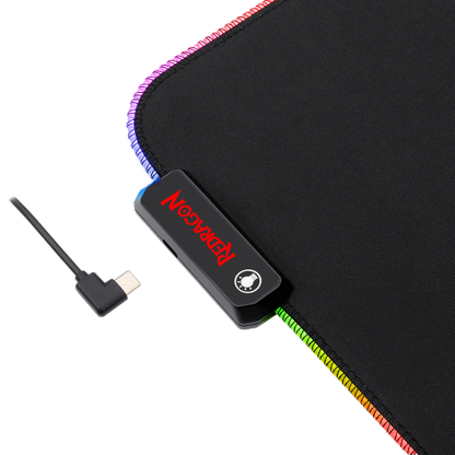 REDRAGON RGB LED LARGE GAMING MOUSE PAD SOFT MATT WITH NONSLIP BASE, STITCHED EDGES (330 X 260 X 3MM) MOUSEPAD Gamers Point 8.000 